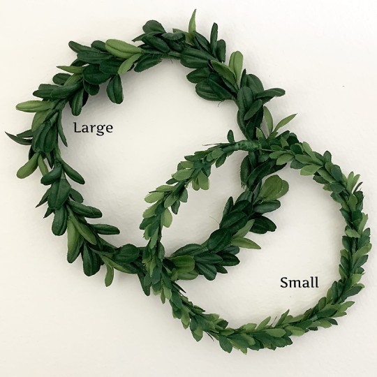 Mixed Green Large Fabric Boxwood Wreath ~ 4-3/4" Across